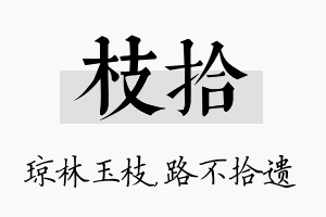 枝拾名字的寓意及含义