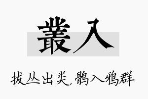 丛入名字的寓意及含义