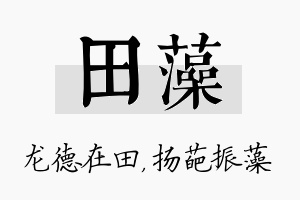 田藻名字的寓意及含义