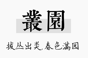 丛园名字的寓意及含义