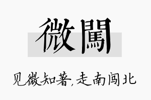 微闯名字的寓意及含义