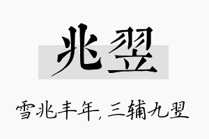 兆翌名字的寓意及含义