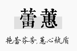 蕾蕙名字的寓意及含义