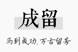 成留名字的寓意及含义