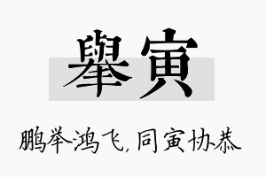 举寅名字的寓意及含义