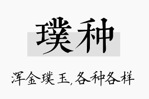 璞种名字的寓意及含义