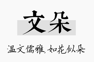 文朵名字的寓意及含义