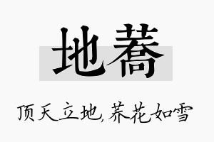 地荞名字的寓意及含义