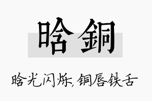 晗铜名字的寓意及含义