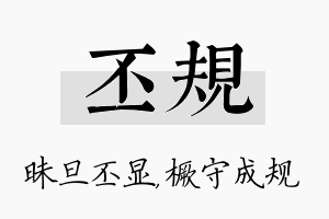 丕规名字的寓意及含义