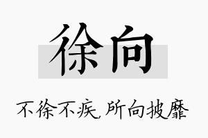 徐向名字的寓意及含义