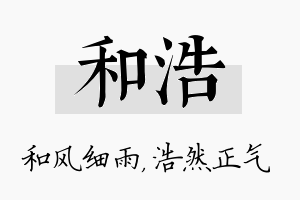 和浩名字的寓意及含义