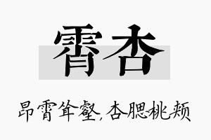 霄杏名字的寓意及含义