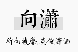 向潇名字的寓意及含义