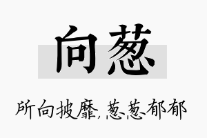 向葱名字的寓意及含义