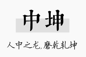 中坤名字的寓意及含义