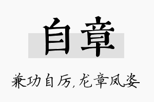 自章名字的寓意及含义