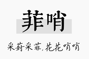 菲哨名字的寓意及含义