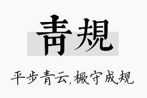 青规名字的寓意及含义