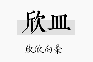 欣皿名字的寓意及含义