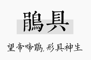 鹃具名字的寓意及含义