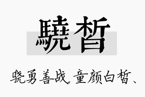 骁皙名字的寓意及含义