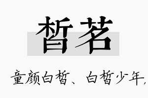 皙茗名字的寓意及含义