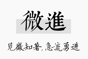 微进名字的寓意及含义