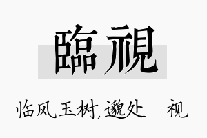 临视名字的寓意及含义