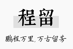 程留名字的寓意及含义