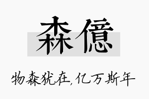 森亿名字的寓意及含义