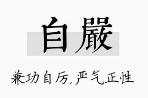 自严名字的寓意及含义