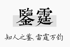 鉴霆名字的寓意及含义