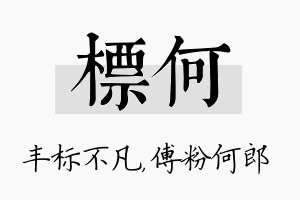 标何名字的寓意及含义