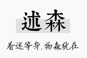 述森名字的寓意及含义