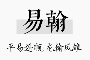 易翰名字的寓意及含义