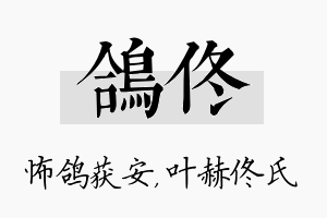 鸽佟名字的寓意及含义