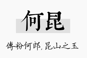 何昆名字的寓意及含义