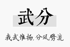 武分名字的寓意及含义