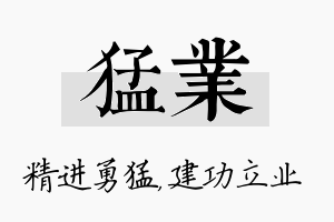 猛业名字的寓意及含义