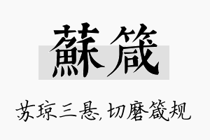 苏箴名字的寓意及含义