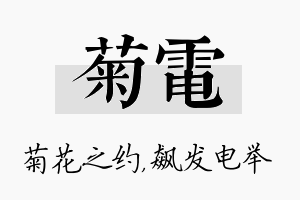 菊电名字的寓意及含义