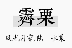 霁栗名字的寓意及含义