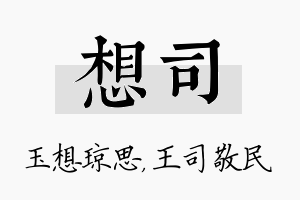 想司名字的寓意及含义