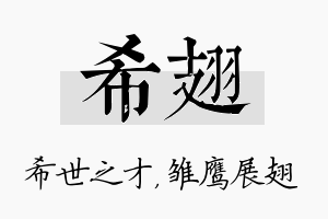 希翅名字的寓意及含义