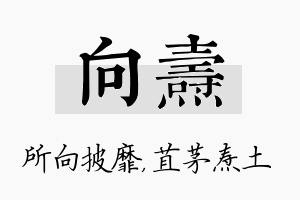 向焘名字的寓意及含义