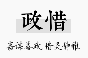 政惜名字的寓意及含义