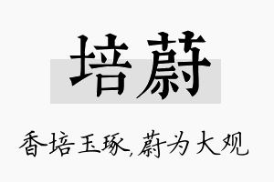 培蔚名字的寓意及含义