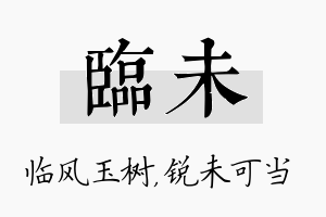 临未名字的寓意及含义