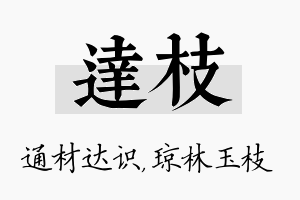 达枝名字的寓意及含义